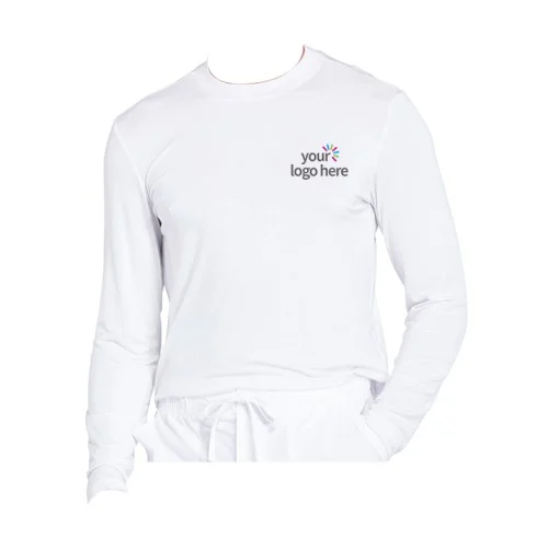Long Sleeve Underscrub Round Neck T-Shirt White